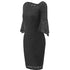 Hollow Out Plain Lace Bell Sleeve Bodycon Dress #Bodycon Dress #Black #Lace Dress